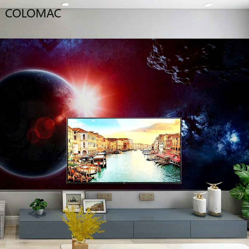 

Colomac Custom 3d Hotel Engineering KTV Wallpaper Cosmic Space Starry Sky Ceiling Wall Covering Bed Room Decoration Dropshipping
