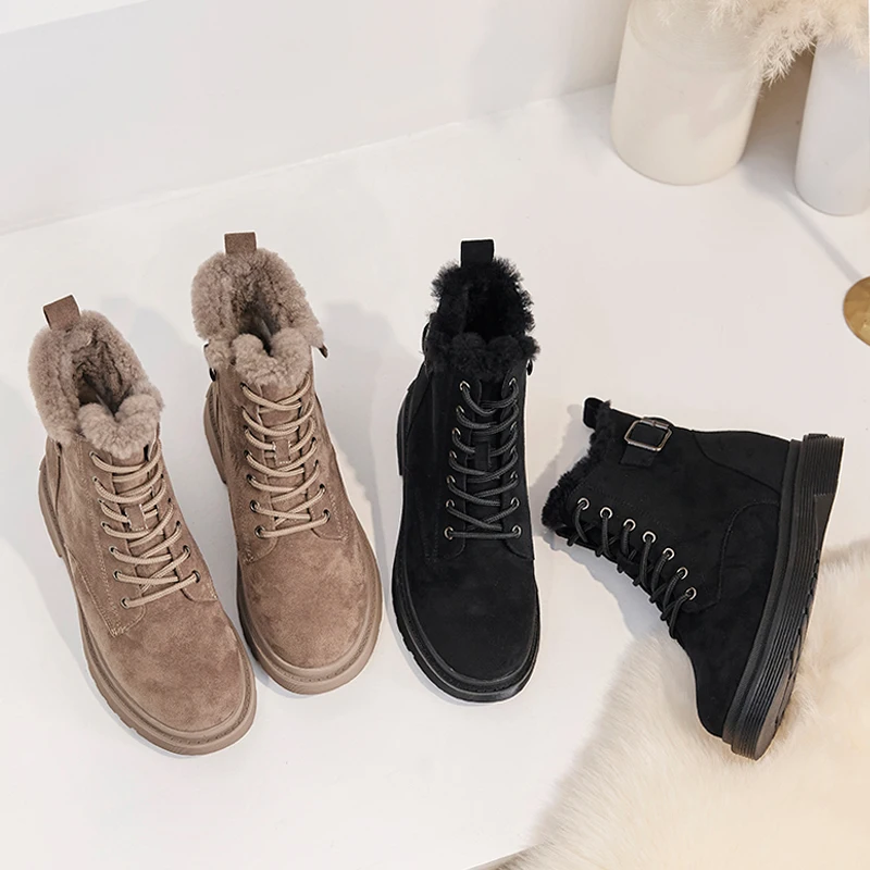 

Fashion Designer Luxury Snow Boots Women Shoes 2021 Winter Female New High Quality Plush Outdoor Snowfield Ankle Boots For Women
