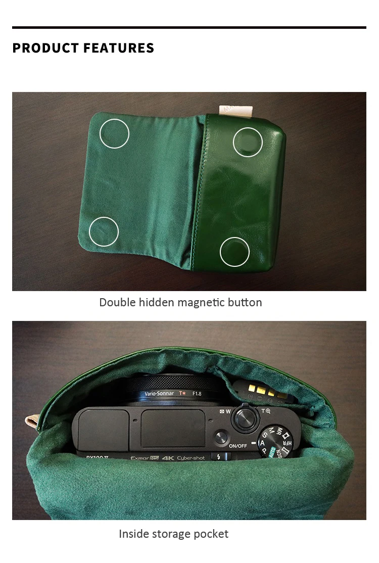 Сумка для камеры Roadfisher из натуральной кожи карманная Sony RX100 HX7/9/30/50 HX60 M5 M4 M3 Ricoh GR GR2