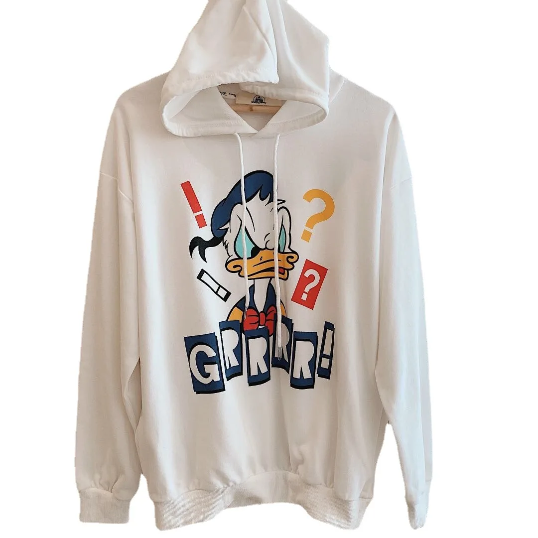 

2021 Disney New Donald Duck printed hooded sweater with round neck and lazy Pullover sweatshirts vintage sweatshirt women