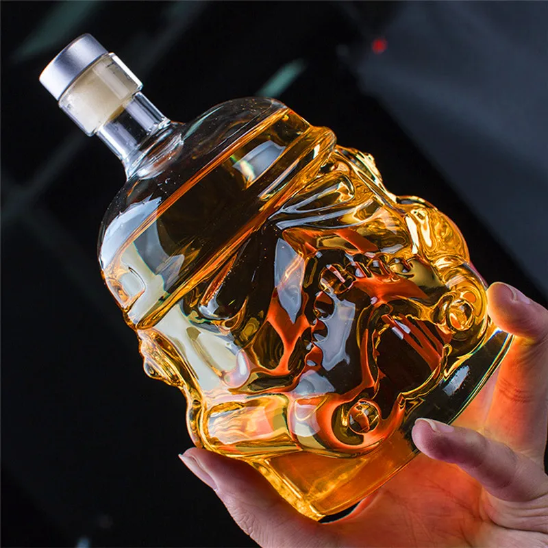 

Wine Glass Cup Bottle Whiskey Jug Liquor Decanter Glass Set Transparent Double Layered Storm Soldier Trooper Helmet Accessories