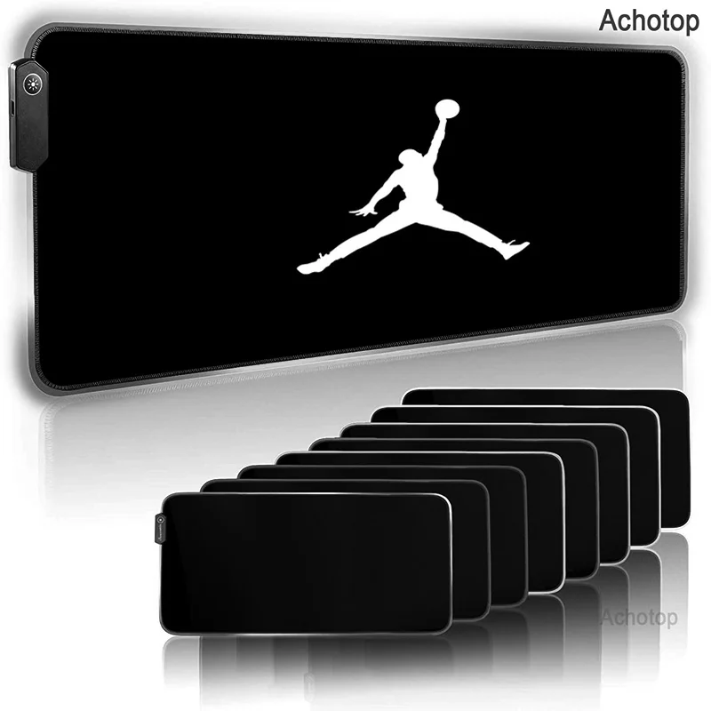 

Коврик для мыши в виде баскетбольной звезды RGB, большой игровой коврик для мыши, игровая компьютерная мышь, клавиатура, Светодиодный настоль...