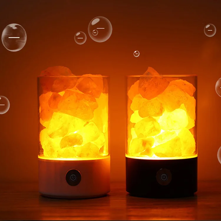

USB Crystal Light Natural Himalayan Salt Lamp Led Lamp Air Purifier Mood Creator Indoor Warm Light Table Lamp Bedroom Lava Lamp#