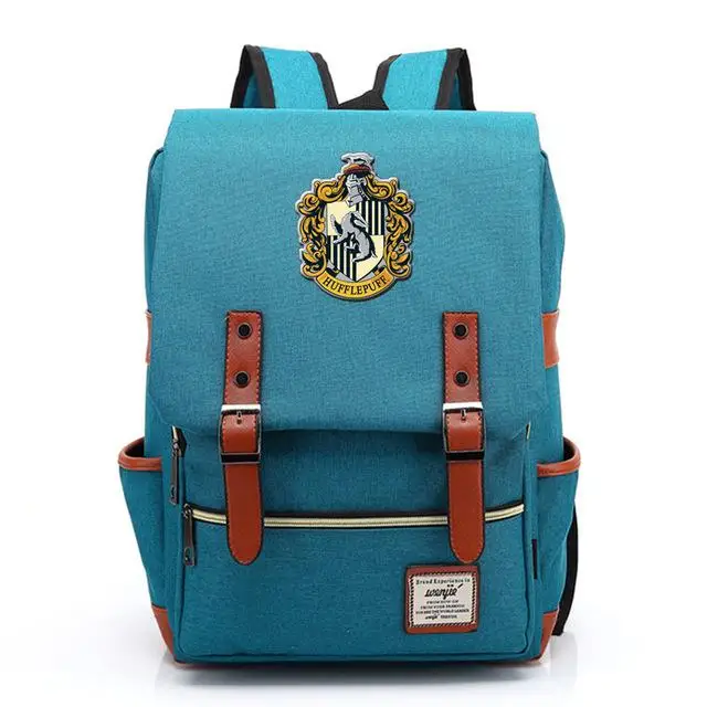 Волшебный Хогвартс Ravenclaw Слизерин Гриффиндор для мальчиков и девочек портфели для подростков школьные сумки холщовые женские сумки рюкзак мужской рюкзак - Цвет: 17