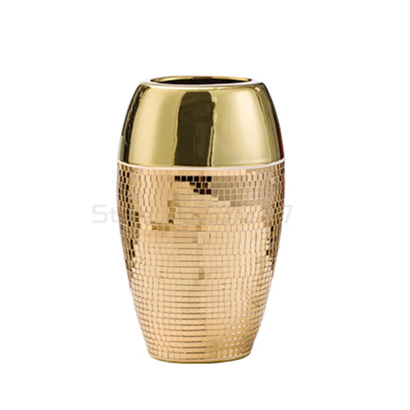 

Golden Vase Decoration creative living room porch TV cabinet flower arranger soft decoration decoration