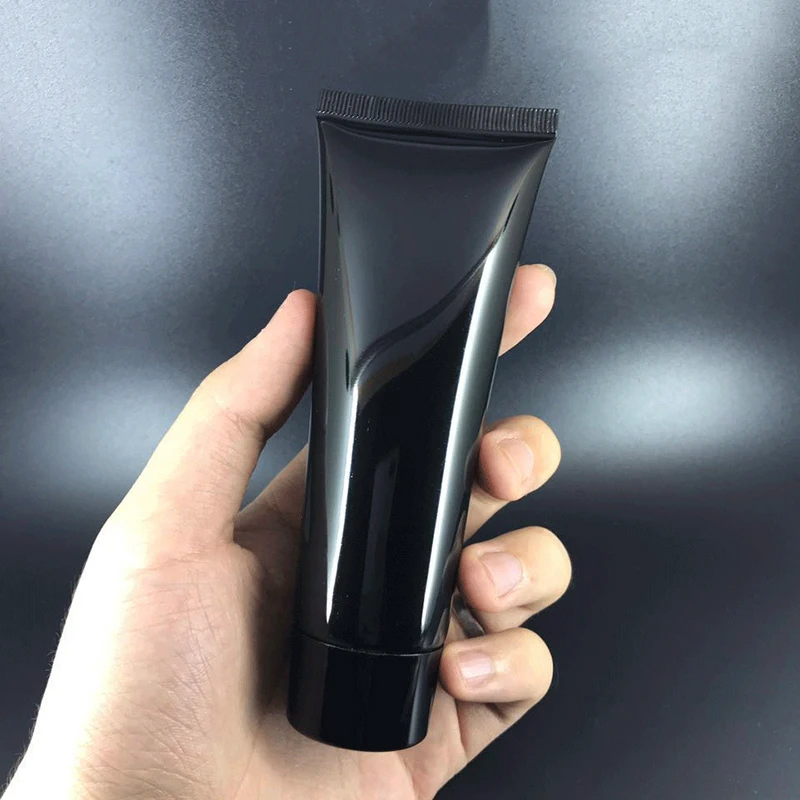 

20-200ml Black Plastic Soft Bottle Empty Cosmetic Facial Cleanser Eye Cream Squeeze Tube Hand Lotion Lip Balm Packing Bottles