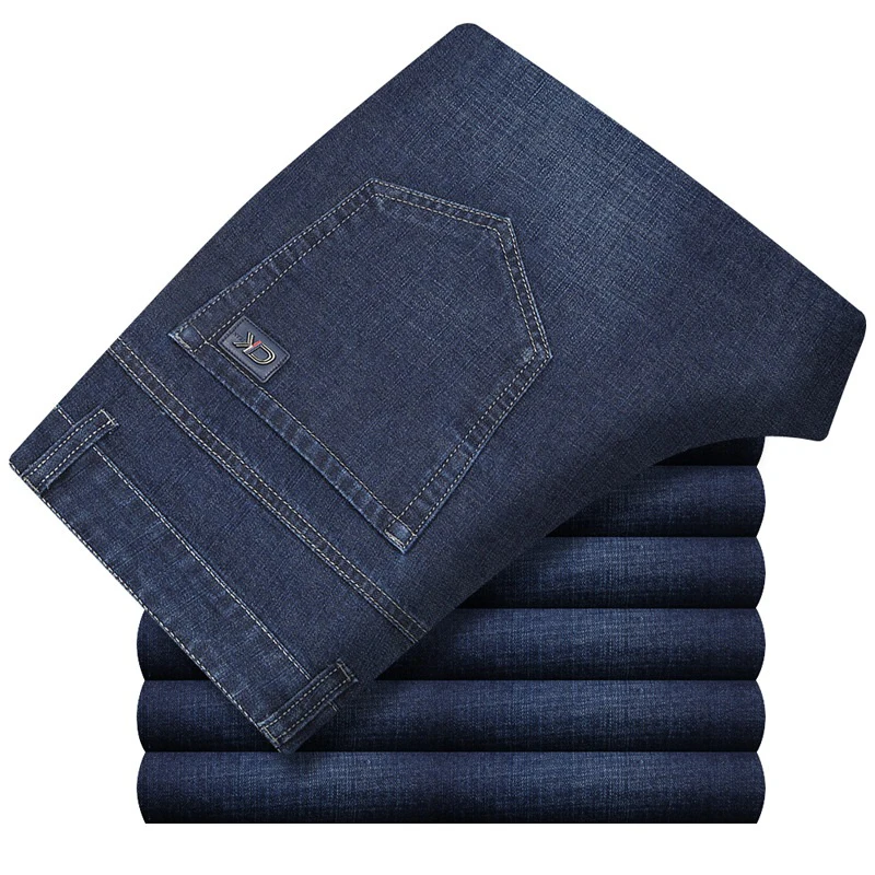Мужские джинсовые прямые брюки с высокой талией классические винтажные из