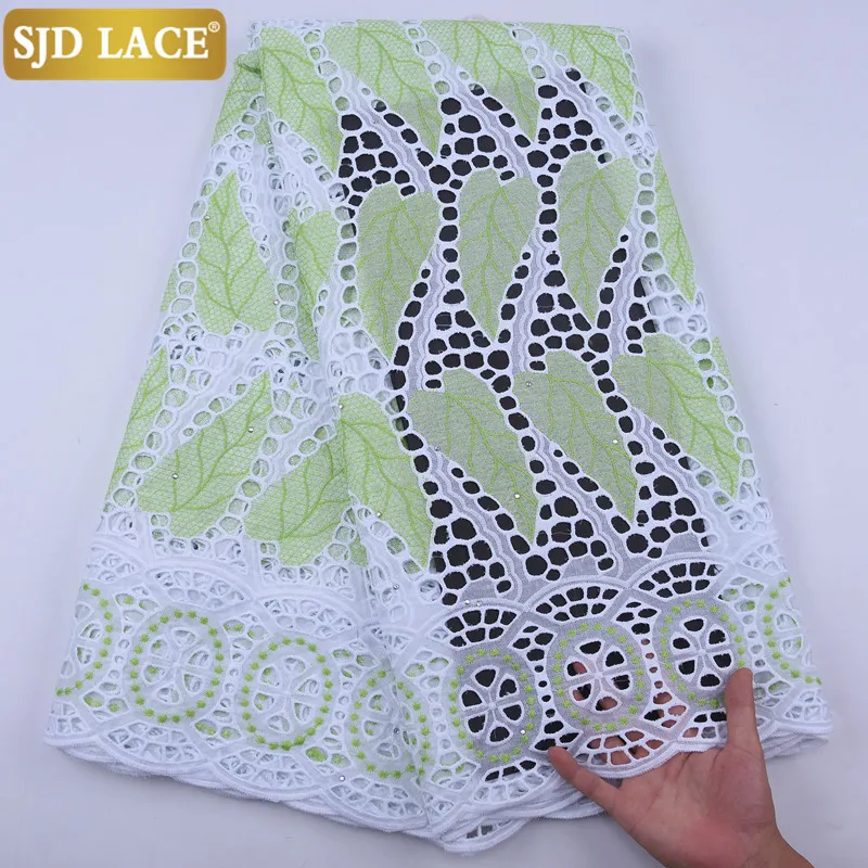 SJD кружево 100% хлопок африканская кружевная ткань Высокое качество швейцарская