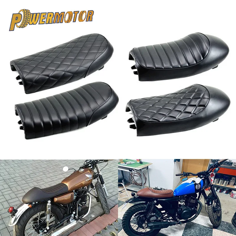 2 вида цветов Ретро сидений на заказ мотоцикл Cafe Racer Винтаж Замена горб седло