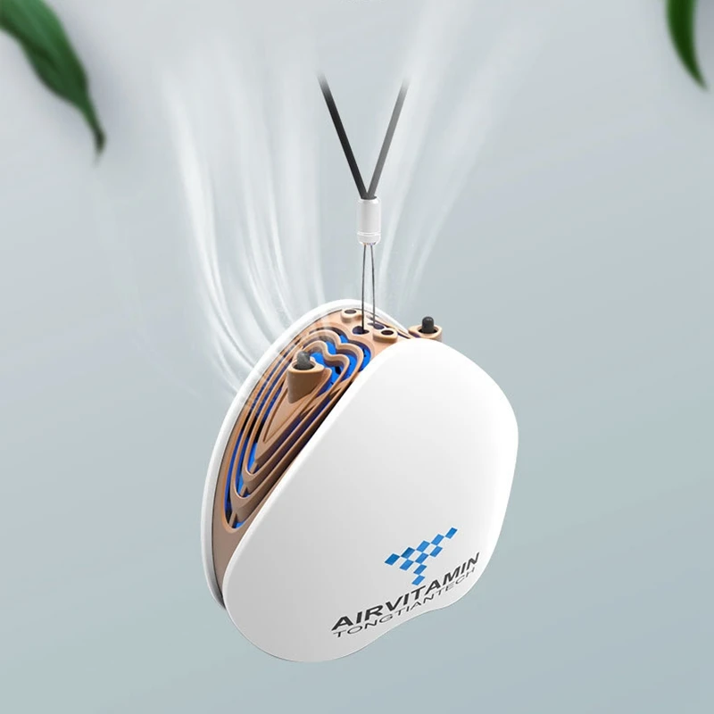

Personal Wearable Air Purifier 20 Million Negative Ion Generator Necklace Mini Portable Air Freshener Ionizer- Gold