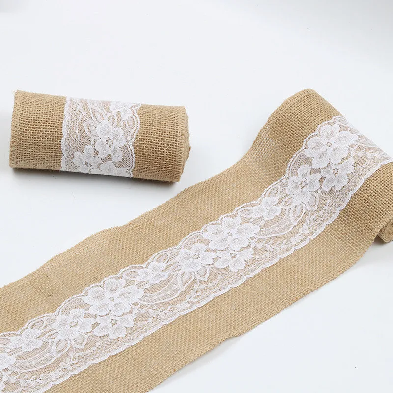 

15 см в ширину 2,4 М длинные джутовое кружево декорированном мешковиной горшке ленты "Таблица стол ремень для стула подходит для празднования ...
