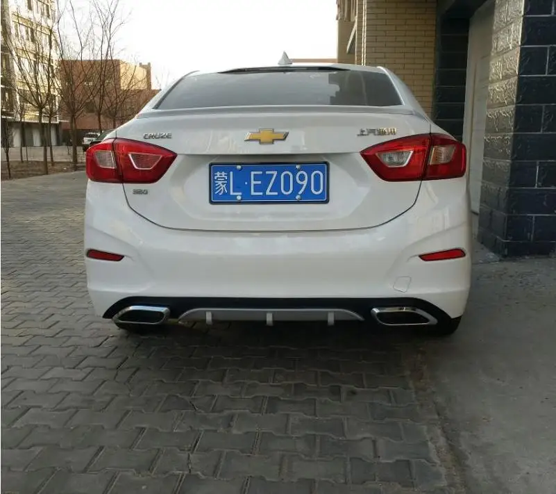 

High quality ABS Car Rear Trunk Lip Diffuser Exhaust Bumper Protector Fits For Chevrolet Cruze 2015 2016 2017