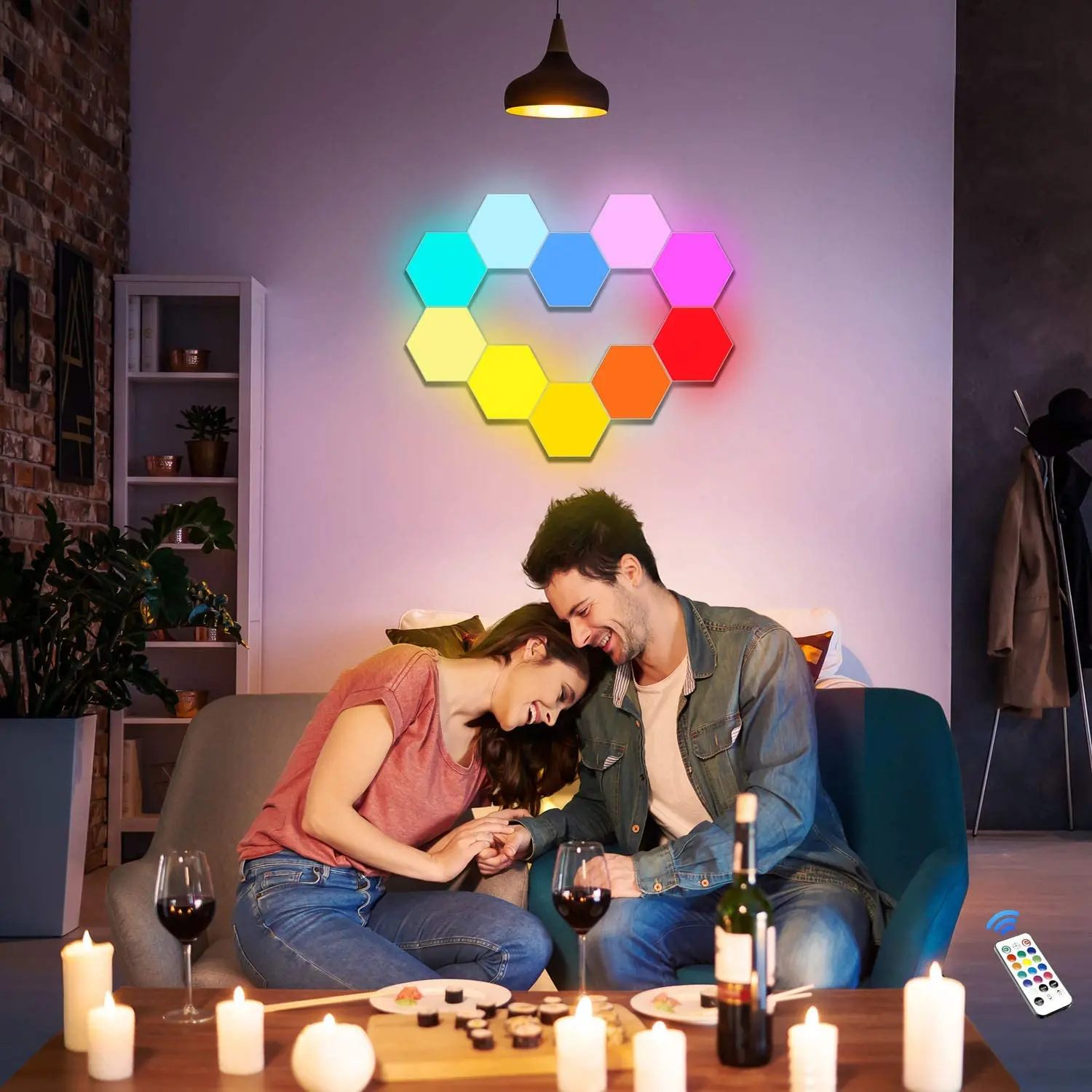Сенсорный домашний декор «сделай сам», современный роскошный цветной светодиодный сотовый декор, квантовая Шестигранная настенная лампа от AliExpress RU&CIS NEW