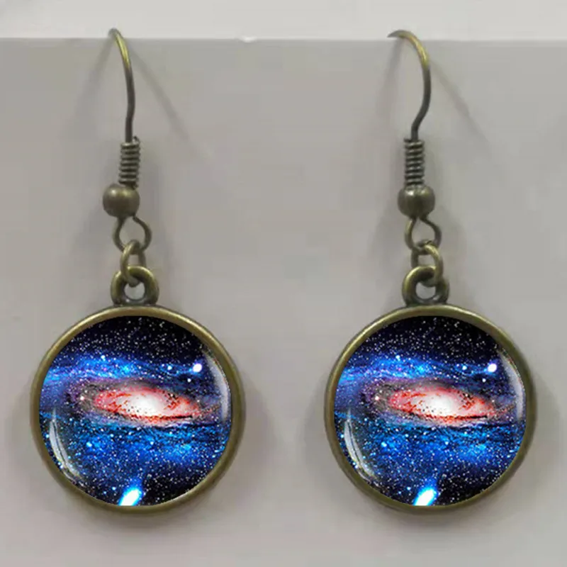 Женские серьги-небула из астрономического стекла