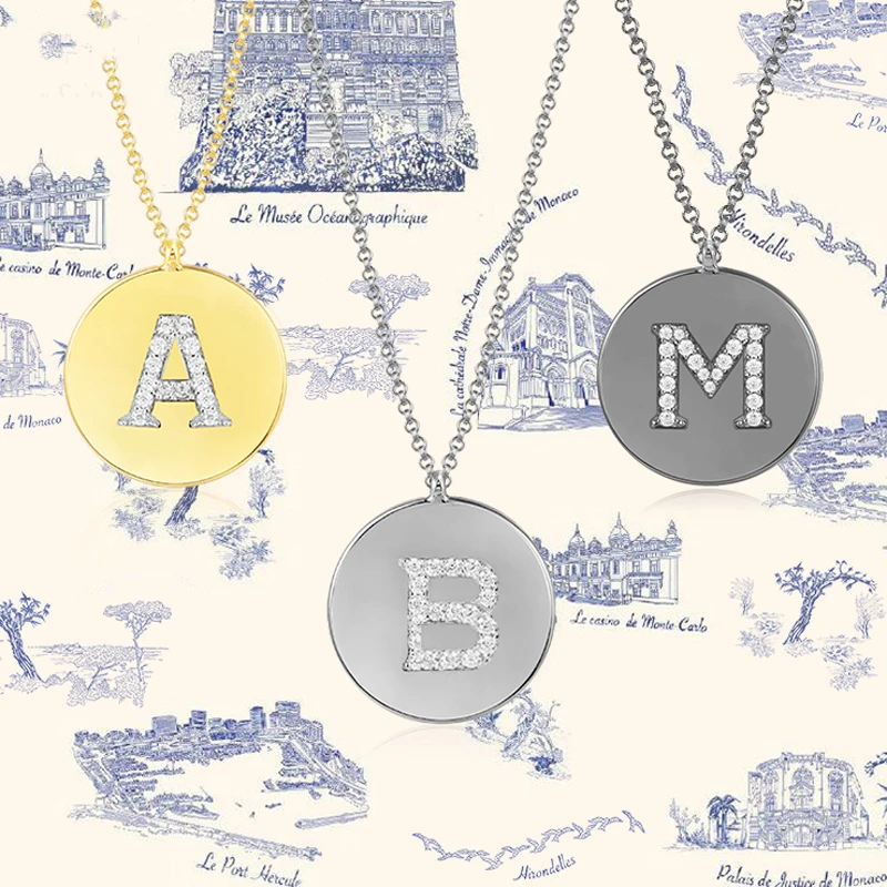 Женское Ожерелье из стерлингового серебра 925 пробы с радугой на заказ буквенным