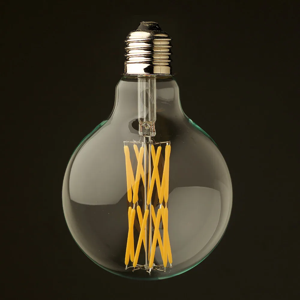 Винтажный светодиодный светильник накаливания, Edison G125 стиль, золотой оттенок молока, мороз. 6 Вт, 8 Вт, 16 Вт, 2200K(супер теплый), 110 В 220В переменного тока, с регулируемой яркостью