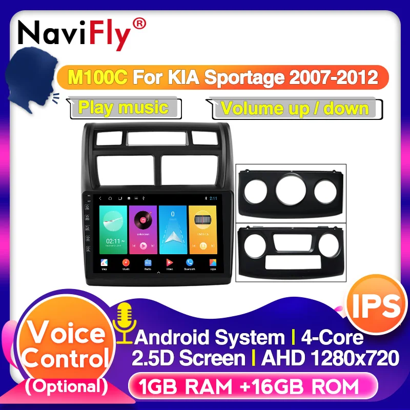 Автомагнитола 2.5D IPS DSP Android 10 для Kia Sportage 2 2007 2013 GPS навигация No Din 4G стерео видео