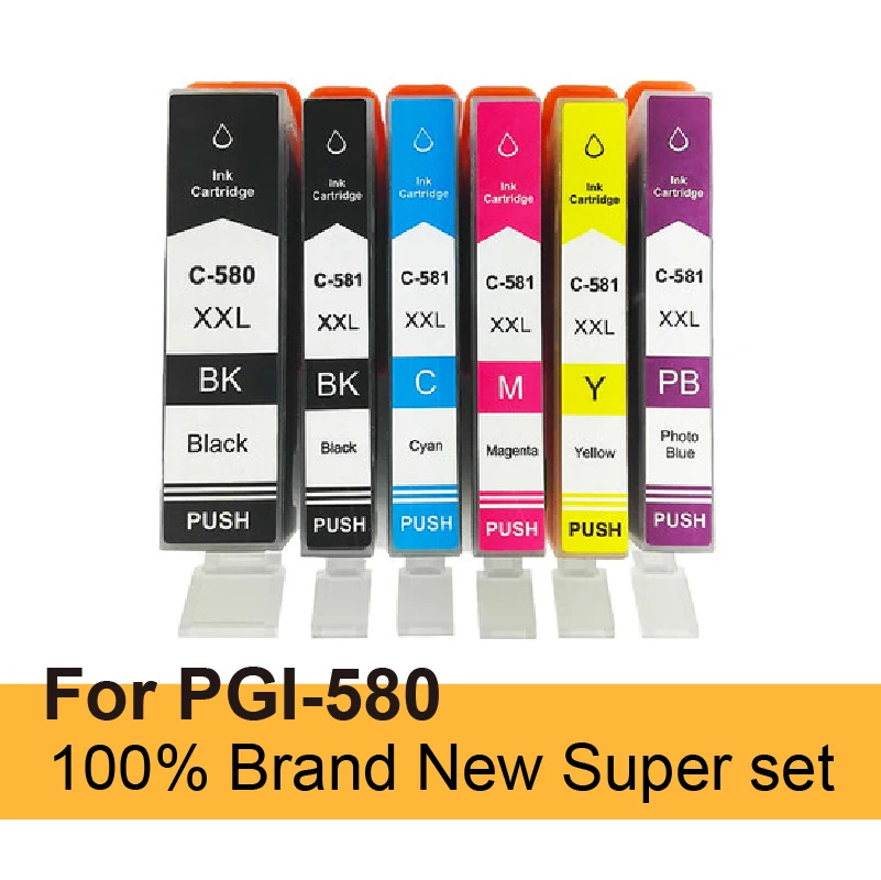 

New Compatible for Canon PIXMA TR7550 TR8550 TS6150 TS6151 TS8150 printer PGI-580 CLI-581 PGI580 CLI581 XXL Ink Cartridge