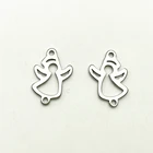 10 шт. Очаровательное ожерелье в форме снеговика ангела соединители из нержавеющей стали соединитель браслет кулон ручной работы сделай сам ювелирное изделие