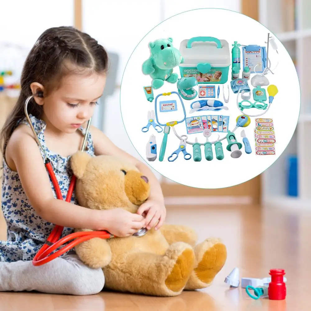 

42Pcs Kids Pretend Play Doctor Set Simulation Doctor Toys Nurse Injection Medical Kit Classic Role Play Toys for Children