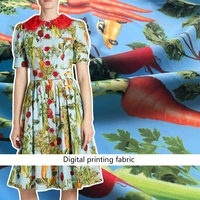radish printed fabric 145cm brand digital printing fabric meter fashion dress handmade diy fabric wholesale cloth