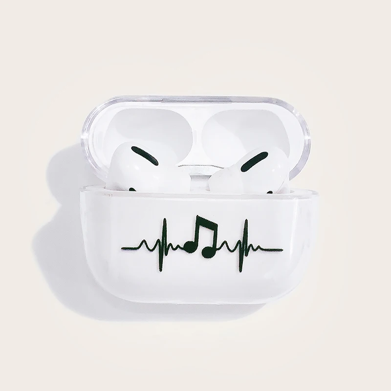 

Musical note beating wireless bluetooth headset protective case for airpods3 transparent hard shell