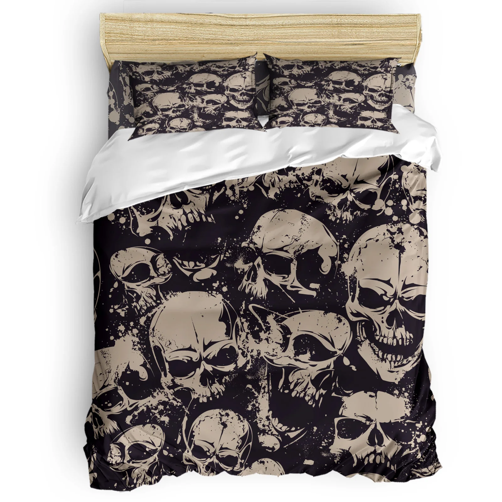 

Комплект постельного белья с черепом, пододеяльником и наволочкой