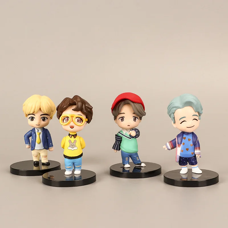 7 шт./компл. Bangtan Boys групп Экшн фигурки щенки мультфильм ПВХ B T S модель игрушки поп