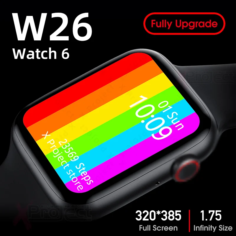 W26 smart watch циферблат вызовов через Bluetooth тела Температура ЭКГ с экраном