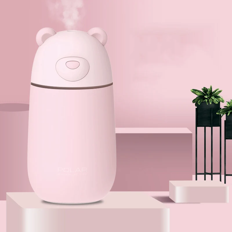 Портативный милый медведь Форма увлажнитель воздуха с USB вентилятор светильник 3