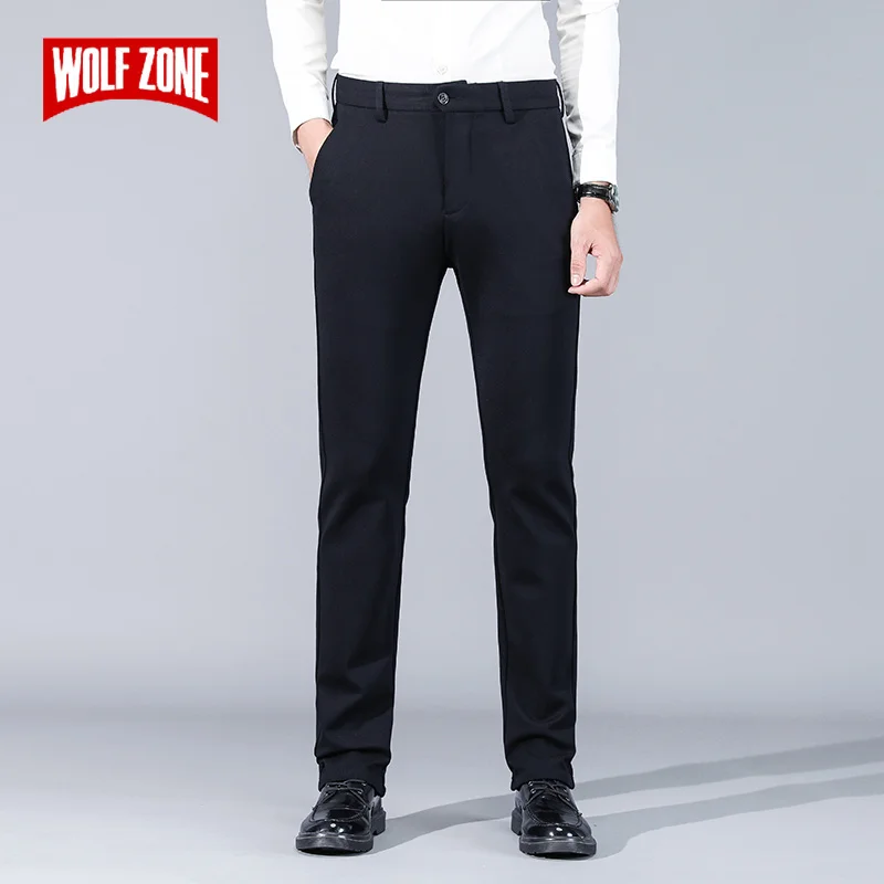 

New Spring Autumn Casual Pants Men Stretch Fashion Straight Men's Trousers Classic Business Full Length Man suits Pants