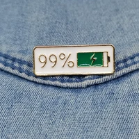 simple tag letters enamel pin 99 electricity quantity brooch buckle metal badge bag clothes brooches for women men gifts