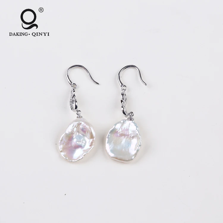 

Wholesale Fashion Women 925 Sterling Silver Keshi Pearl Drop Earring