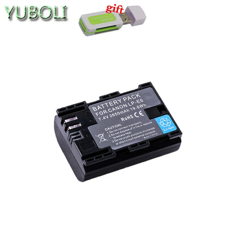 1battery Декодированный lpe6 bateria lp e6 E6N LP-E6N LP-E6 батарея+ двойное зарядное устройство для Canon 5D Mark II Mark III 6D 7D 60D 60Da 70D 80D DSLR - Цвет: 1battery
