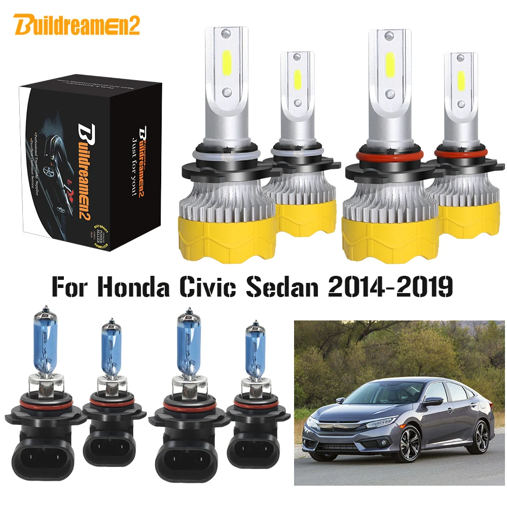 Buildreamen2 4 X автомобильных фар Высокий Низкий Луч авто светодиодный галогеновые