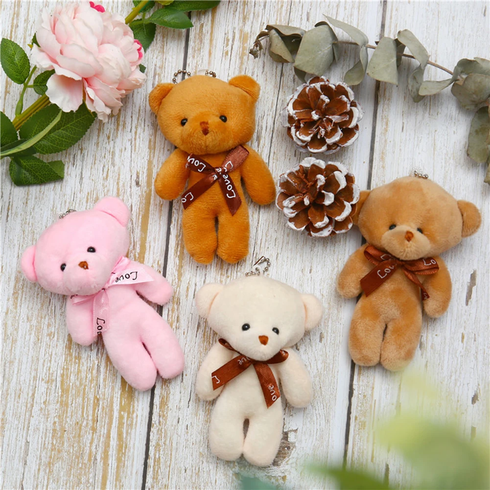 

New Fashion Mini Plush Conjoined Bear Toys For Girls and Boys Pendant PP Cotton Soft Stuffed Bears Toy Doll Holiday Gift 12CM