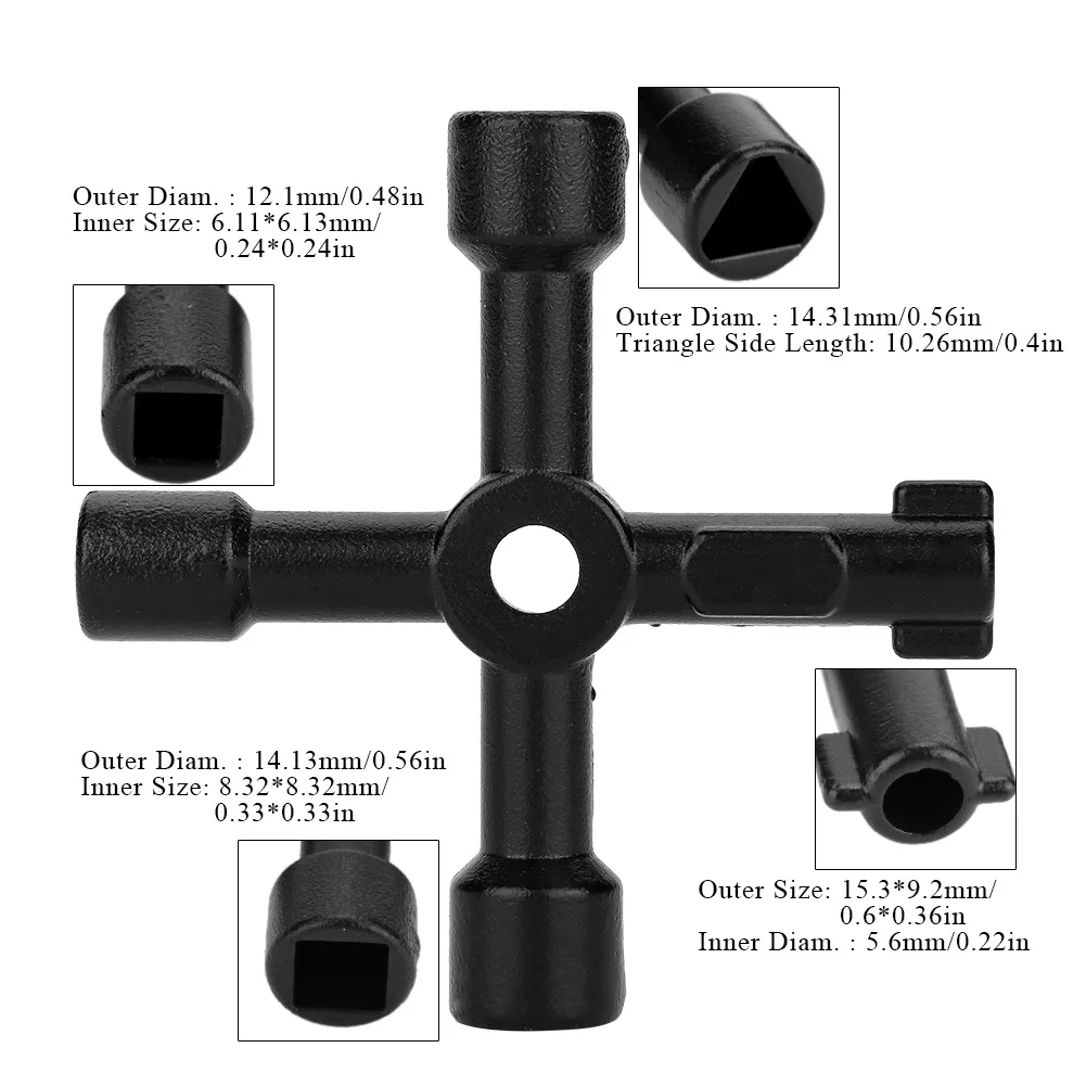 High Quality Mini Size Multi-Functional Electric Control Cabinet Triangle Key Wrench Elevator Water Meter Valve Square Hole