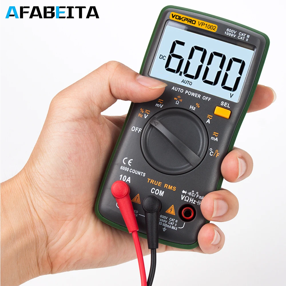 Цифровой мультиметр 6000 отсчетов подсветка AC/DC Амперметр Вольтметр Ом