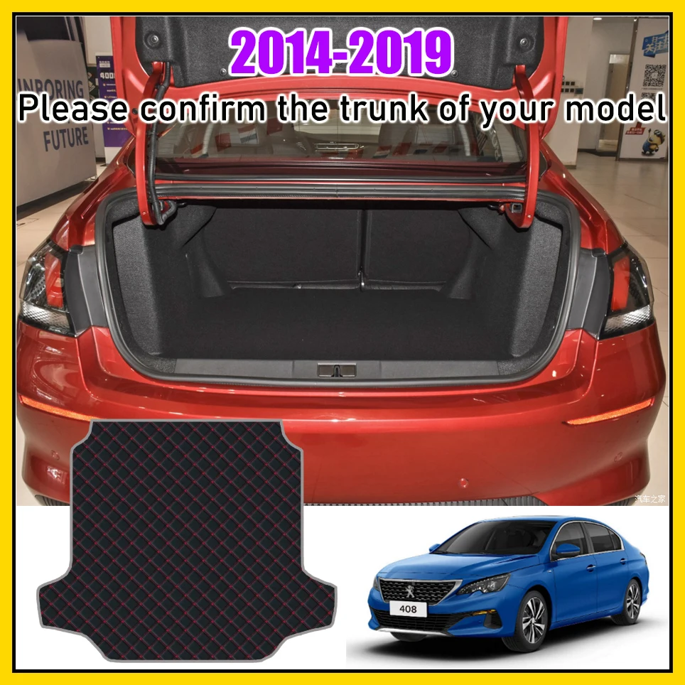 Кожаная подкладка для багажника автомобиля напольный коврик Пежо 408 2010-2019 |