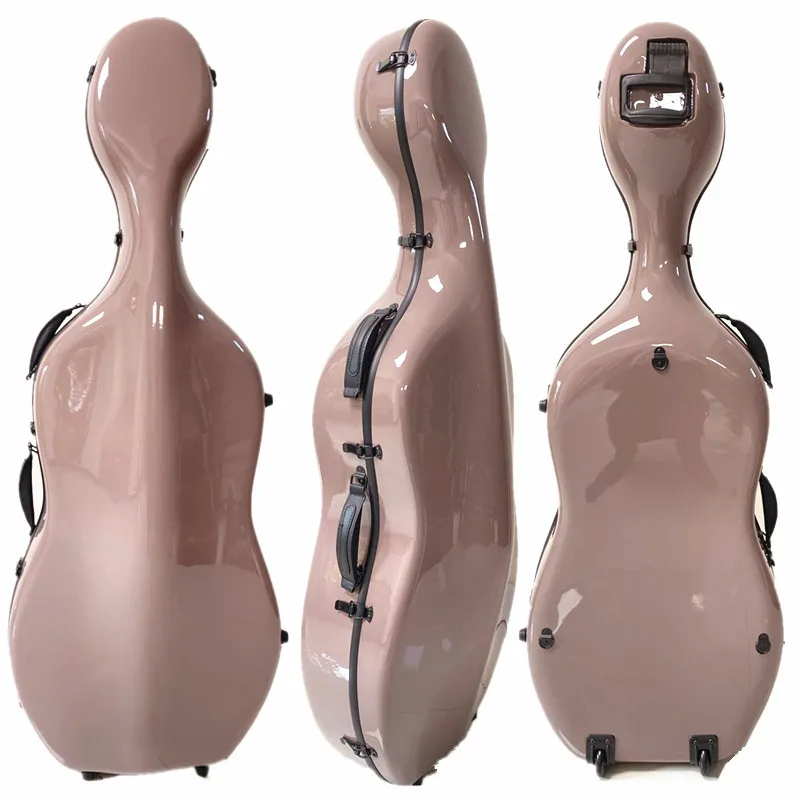 Полноразмерный композитный светло розовый чехол для виолончели из углеродного