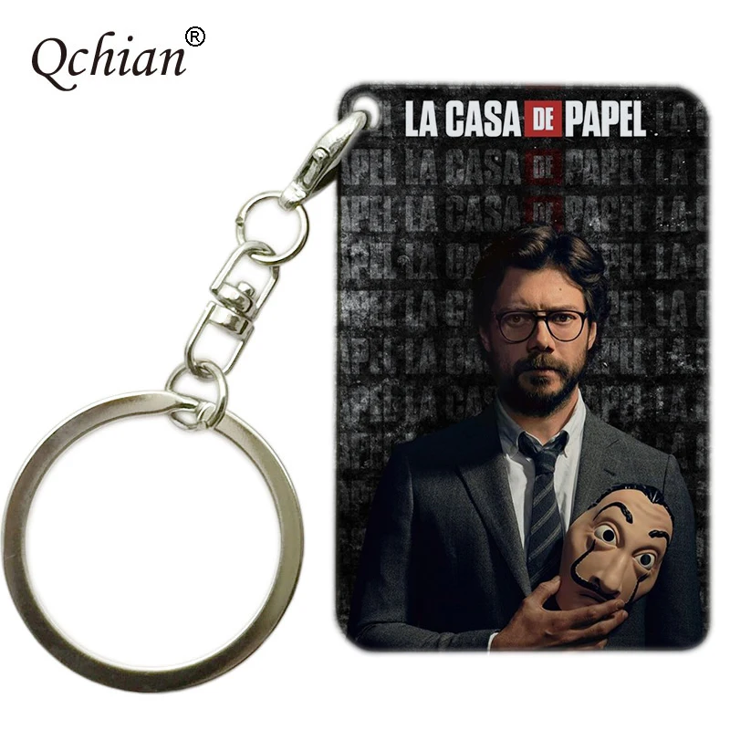 TF95-K-48 ТВ шоу House Of paper брелки для ключей деньги кража брелок La casa de papel chaviro для женщин и мужчин модные ювелирные изделия bella ciao музыкальная шкатулка - Цвет: TF95-K-48