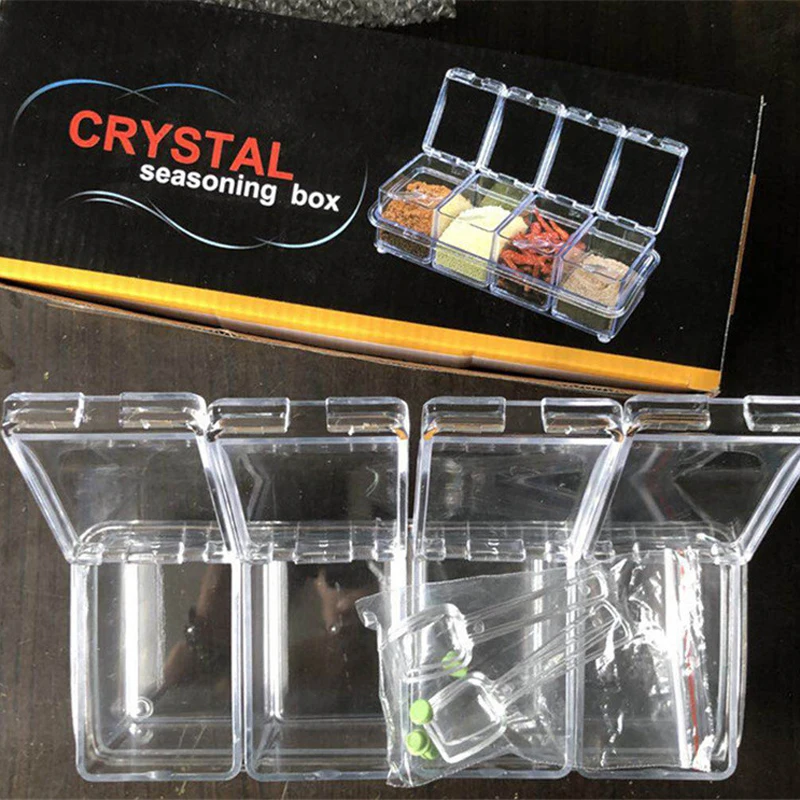 4 шт./компл. прозрачная коробка для приправ фотоэлементы фотоемкость с