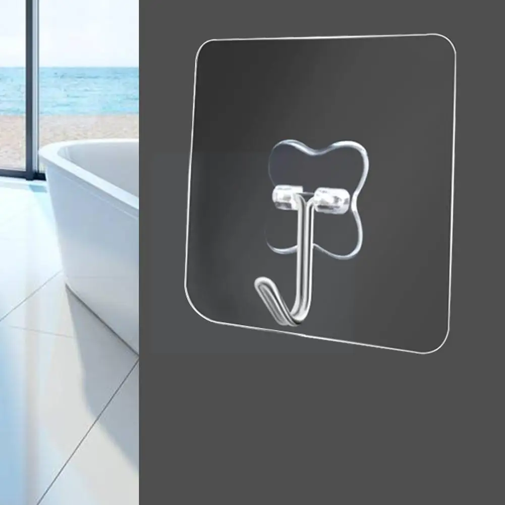 

2/5/10/20pcs Strong Suction Cup Hook Transparent Storage Suction Waterproof Kitchen Adhesive Hanger Cup Hook Sticky Hook Ho E2Z4