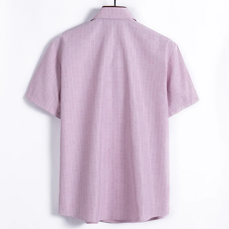 

Summer 2020 new men's fattening plus size Plaid short sleeve shirt