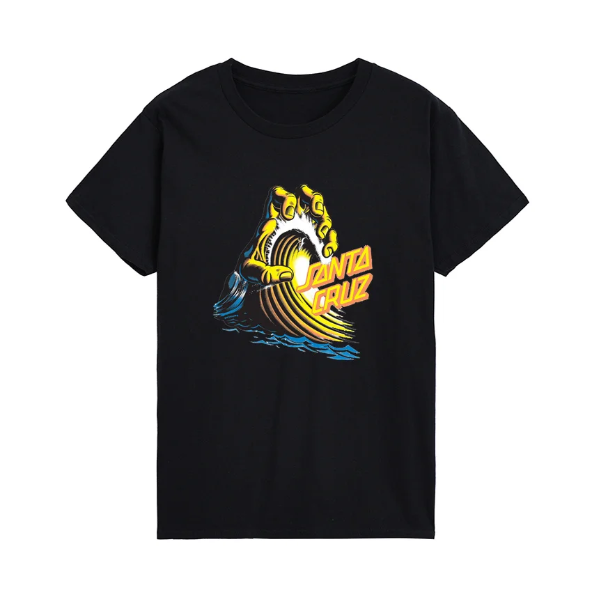

Santa Shriek Ghost Hand Waves Graphic T Shirt Short Sleeve Casual Summer Cotton O-Neck Tee T-Shirts Loose Comfortable Clothes