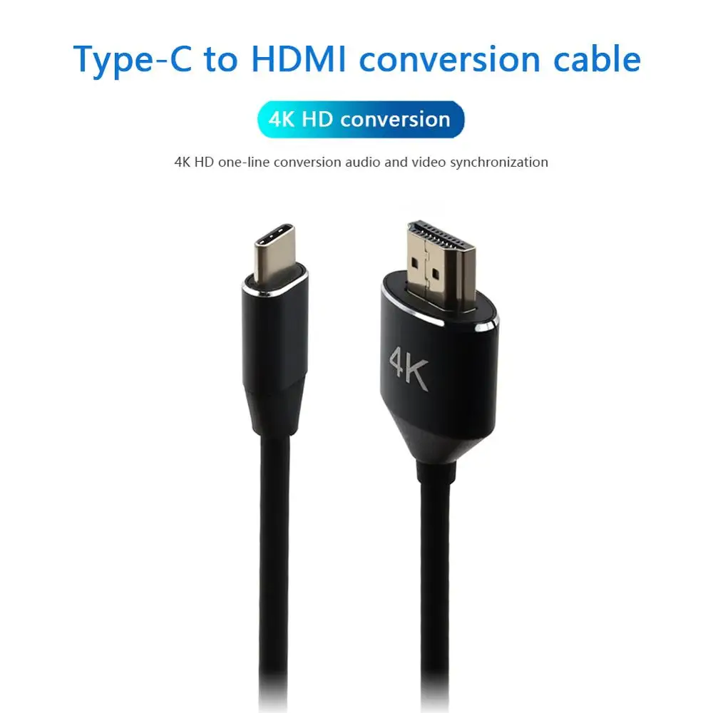 Адаптер для кабеля 4K с Type C на HDMI совместим MacBook Pro Huawei Samsung конвертер телефона