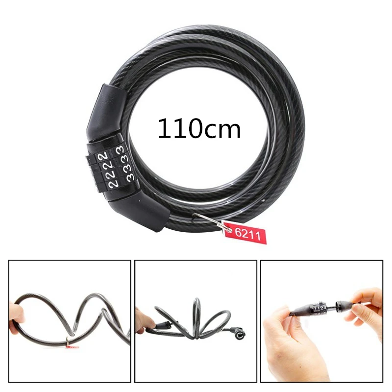 AOSTIRMOTOR велосипедный замок с 4-значным кодом безопасности Велосипедное