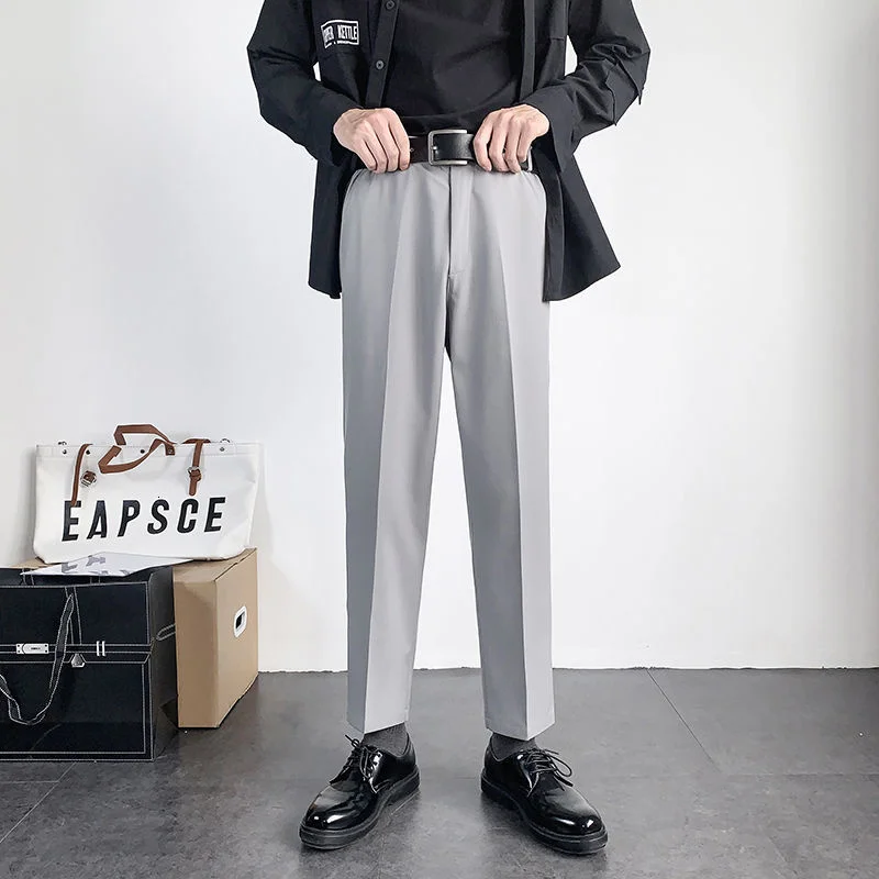 Мужские брюки-Капри Privathinker черные брюки в Корейском стиле свободные прямые