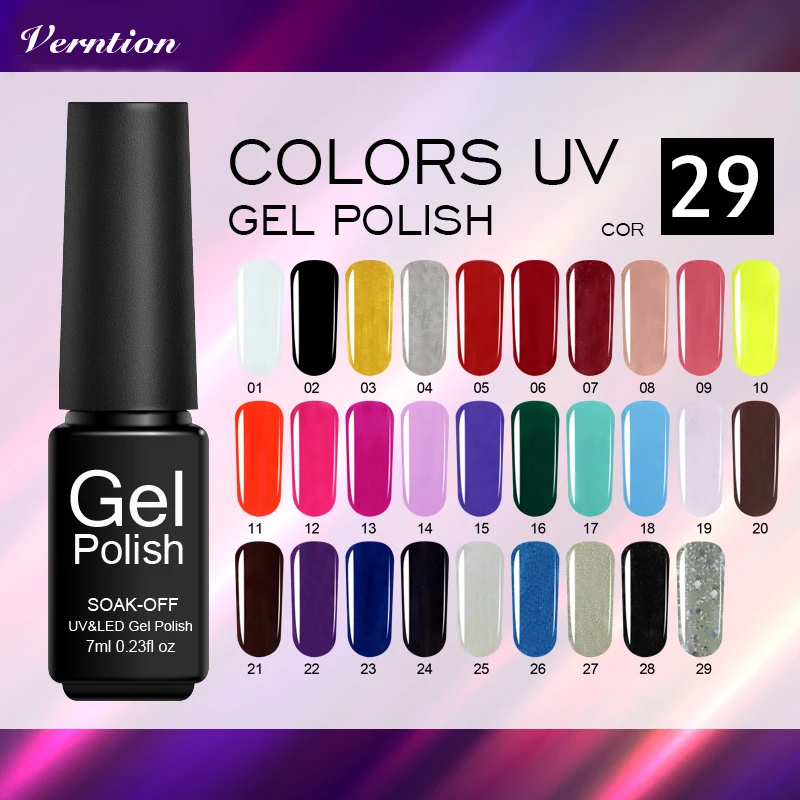 Verntion горячая Распродажа 29 цветов Гель-лак для ногтей Полупостоянный