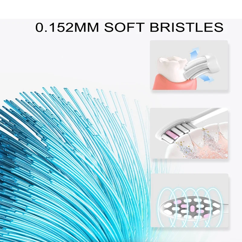 

8Pcs Replacement Toothbrush Heads for Seago S2/E8/EK9/C8/S1/S6/S/E/C/EK Electric Toothbrush Heads, White+Black & Black